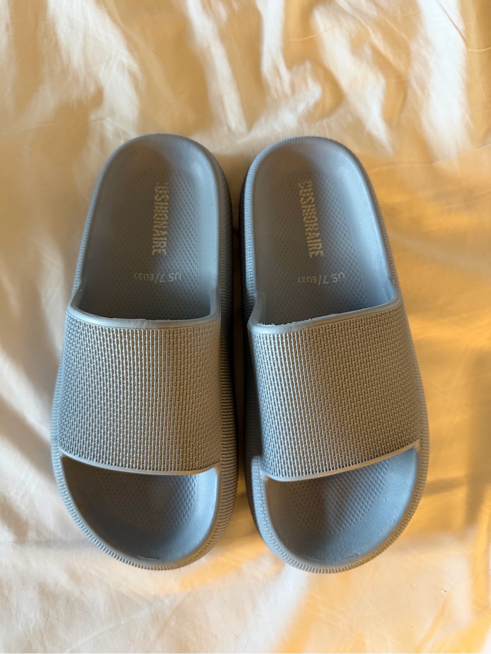 Womens Light Blue Slide Sandals - Casual Comfort